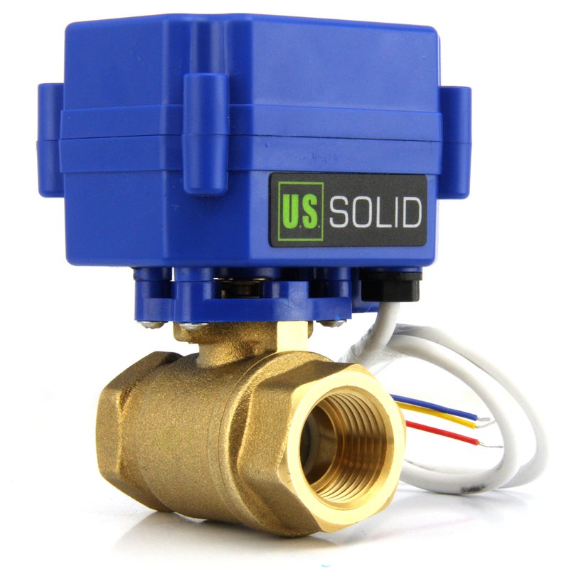 U.S. Solid Motorized Ball Valve- 3/4inches Brass Electrical Ball Valve with Standard Port, 9-24V AC/DC and 3 Wire Setup - Image 2